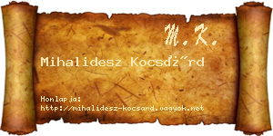 Mihalidesz Kocsárd névjegykártya